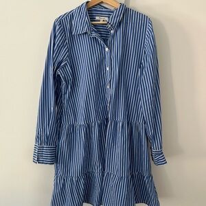 Madewell Tie Waist Tiered Midi Dress